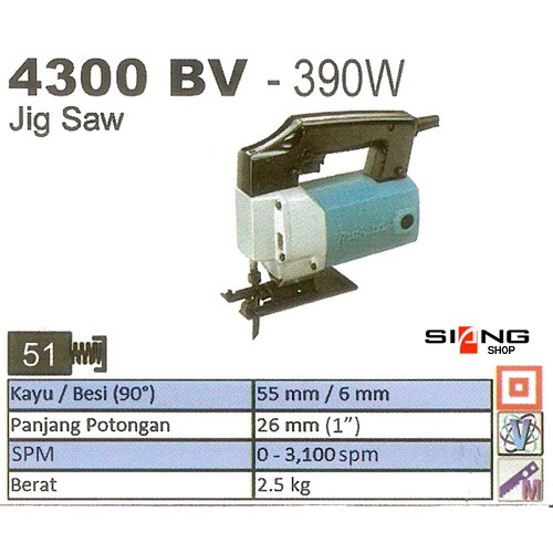 Makita 4300 BV / 4300BV Mesin Gergaji Jigsaw