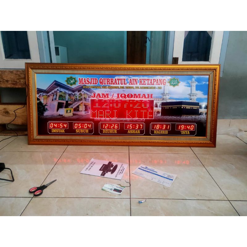jam digital masjid ukuran 120x50cm