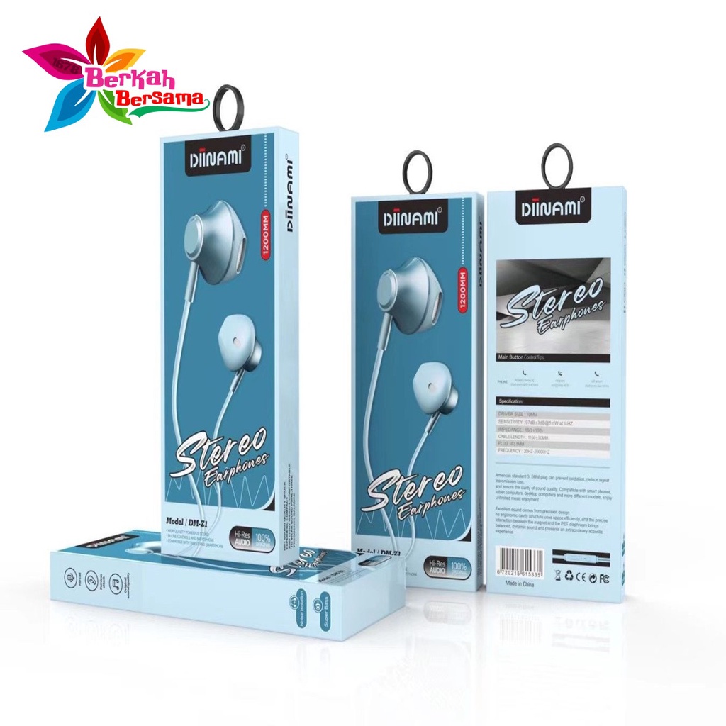 BM076 Headset earphone Hf macaron DIINAMI Z1 METAL super extra BASS for oppo Samsung vivo xiaomi BB5570