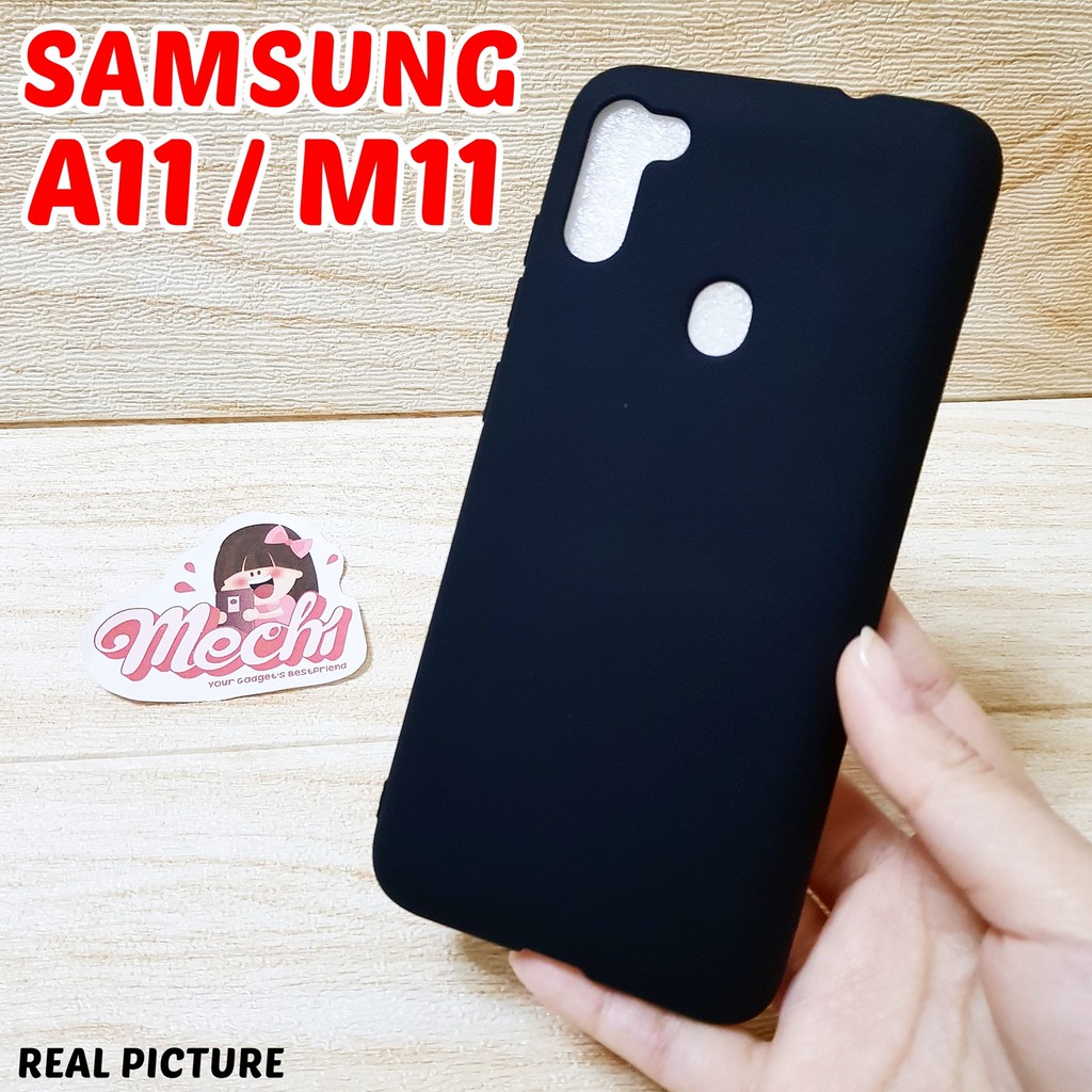 CASE SAMSUNG A11 / SAMSUNG M11 SAMA BLACK MATTE SOFTCASE SILIKON HITAM POLOS LENTUR READY TIPE BARU