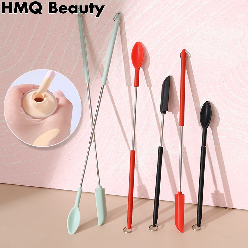 2 / 4 Pcs Spatula Silikon Mini Retractable Untuk Aplikator Krim Foundation Cair