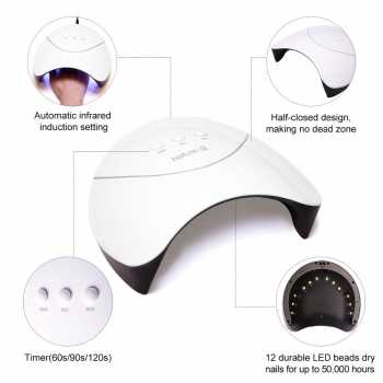 Pengering Kutek Kuku Smart UV LED Nail Dryer 36W / Alat Pengering Kutek UV Gel, LED Gel, Acrylic Gel Sun Sinar UV Kuku Murah Ori Panda Design 36W UV LED / Alat Kutek UV Pengering Cat Kuku Nail Dryer Cepat Efisian Sensor Infrared Infra Merah Aesthetic