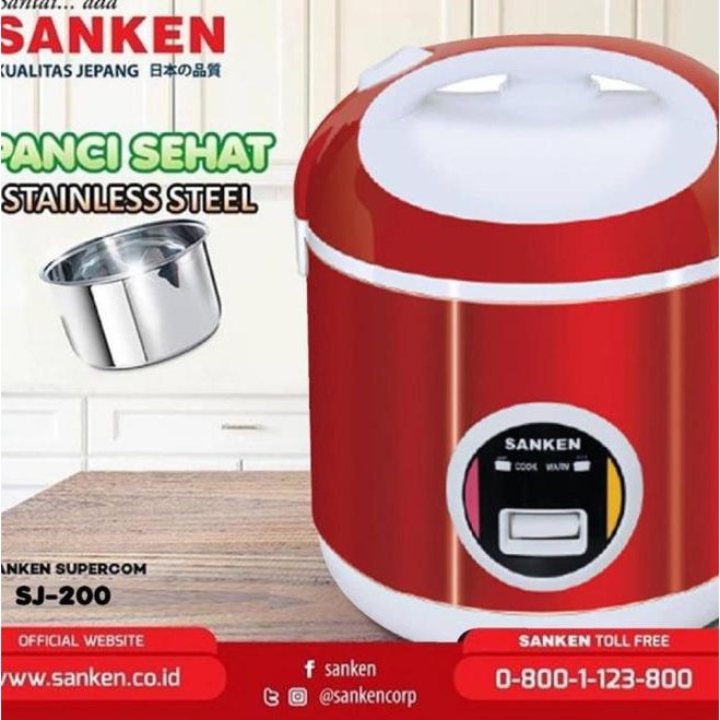 VBS SANKEN Rice Cooker Stainless 1 Liter SJ-200 ➷ ✮