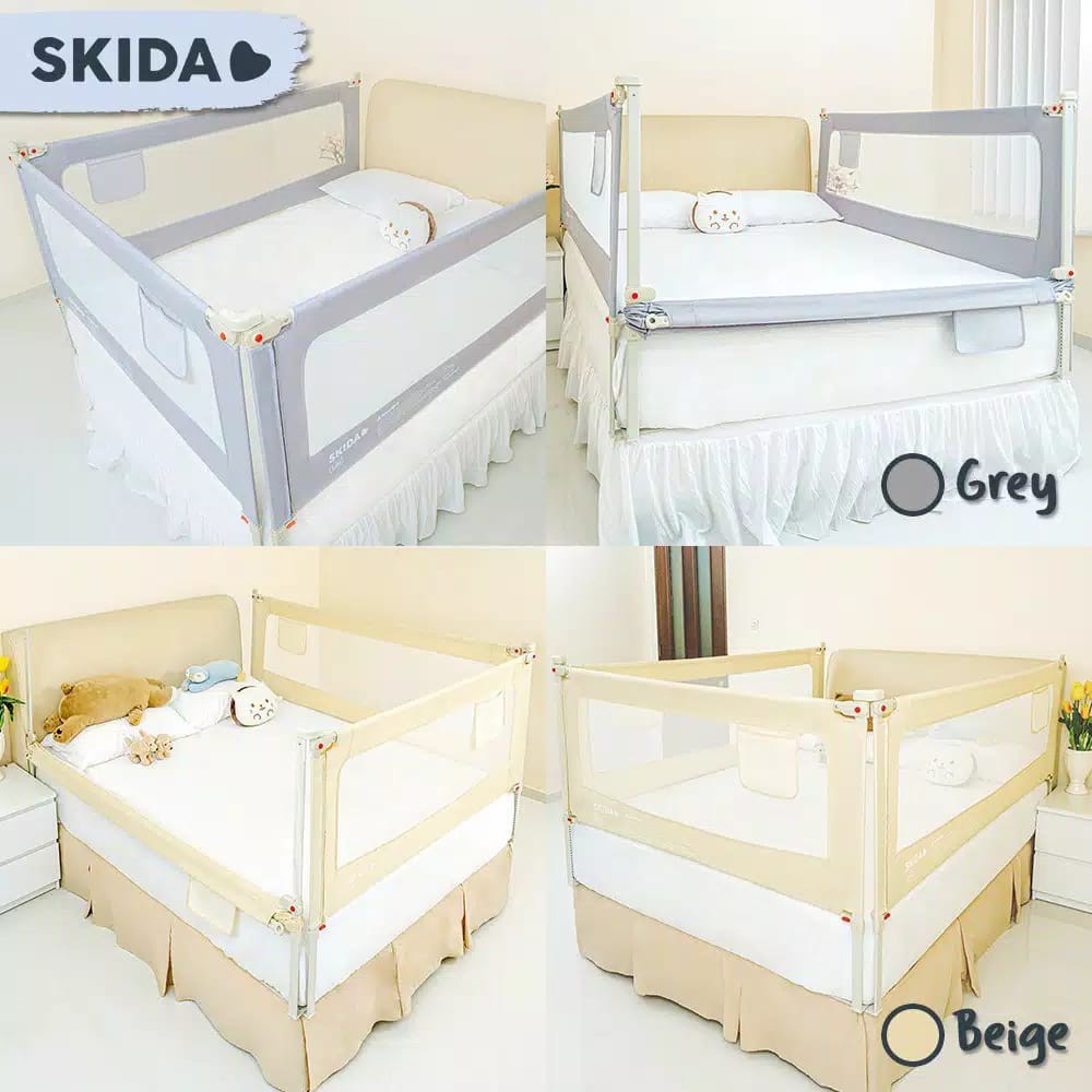 Baby Bedrail BedGuard Fence SKIDA Extra Tall Bedrail Pagar Pengaman Kasur Anak Bayi arevyonlineshop