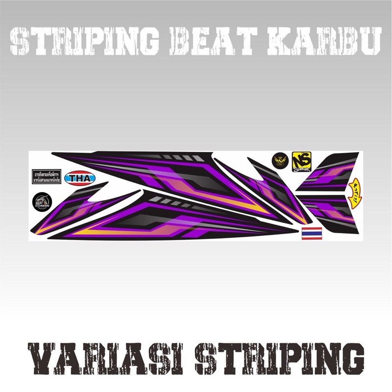 VARIASI STRIPING BEAT KARBU LIS UNGU VARIASI SIMPLE 03 -INDIGO01 -