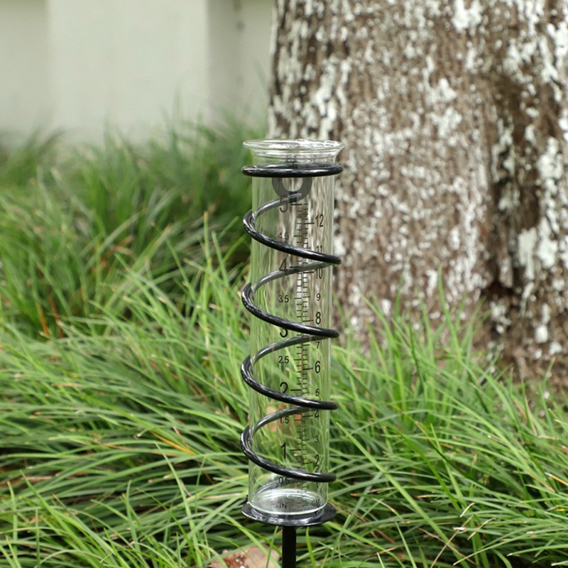 Kiss Metal Sprial Rain Gauge Alat Ukur Hujan Dapat Dilepas Dengan Stake Hias Untuk Taman