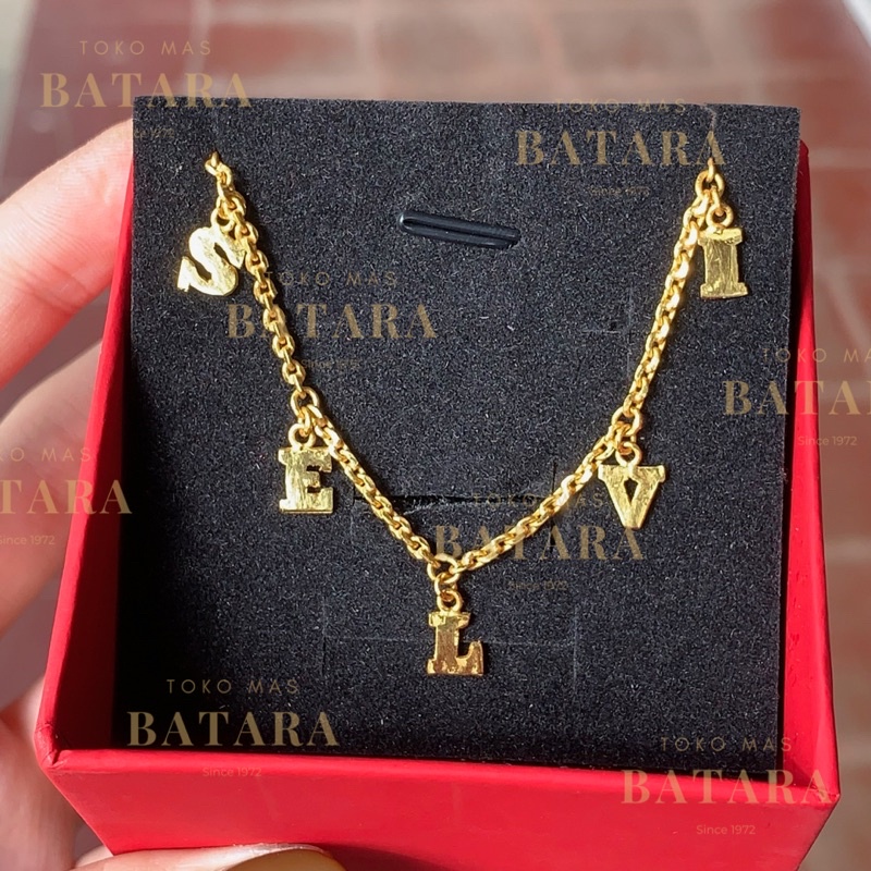 Kalung Nama Pisah Emas Tua Asli Emas 97% Custom Handmade