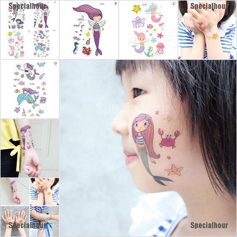 Tattoo Temporary  Desain  Kartun Mermaid Anti Air untuk  Anak  