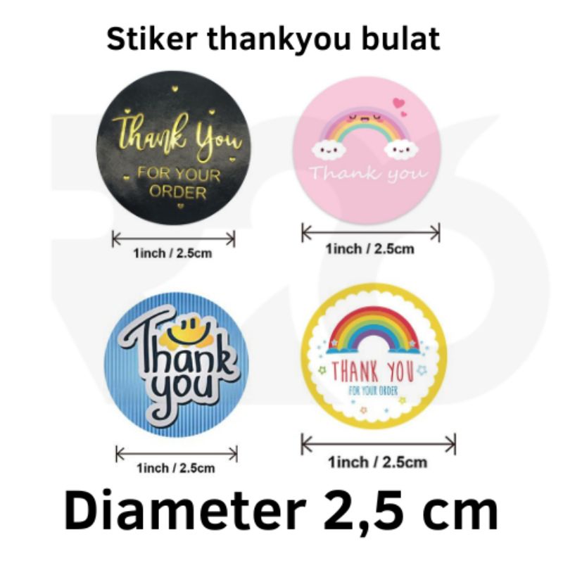 [10 pcs] stiker thankyou for order| stiker label | stiker bulat terimakasih 2,5 cm