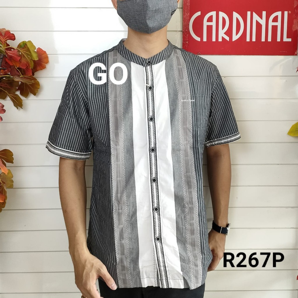 BB CARDINAL KEMEJA KOKO Taqwa Original Baju Muslim Pakaian Pria Salur Lengan Pendek