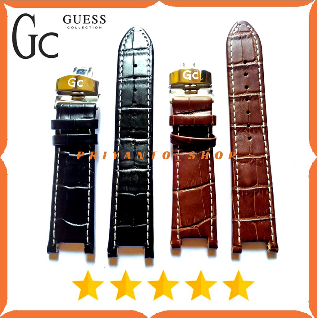 Strap Tali Jam Tangan Kulit Gc Guess 22mm logo Leathers