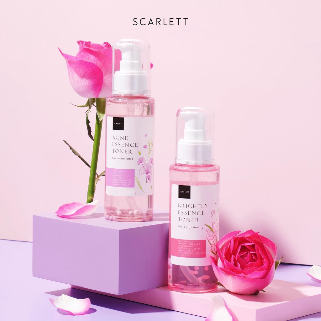 essence toner scarlett, toner essence scarlett, acne essence toner & brightly essence toner scarlett