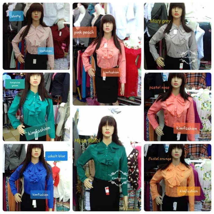 ATASAN WANITA KEMEJA KERJA RUFFLE / KEMEJA RUFFLE/ DALAMAN BLAZER PROMO
