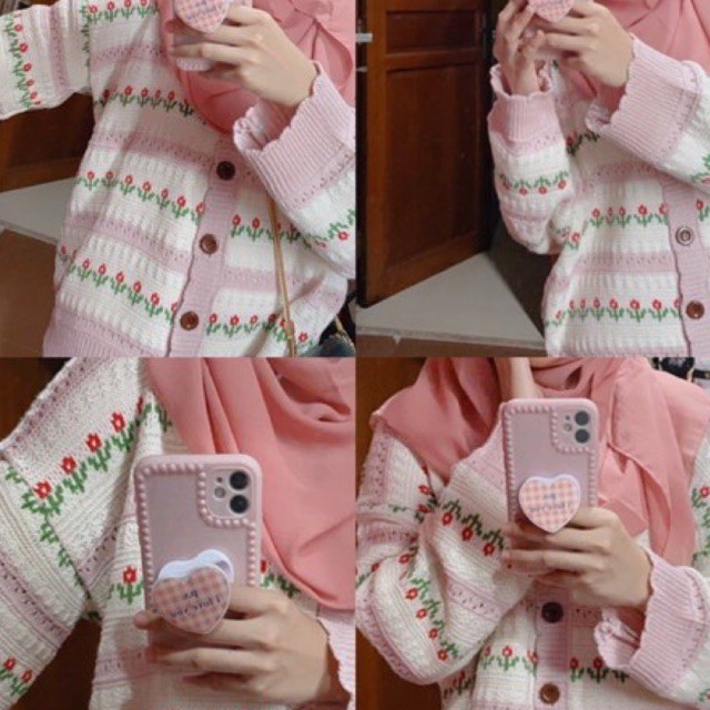 Cardi Bunga Rajut