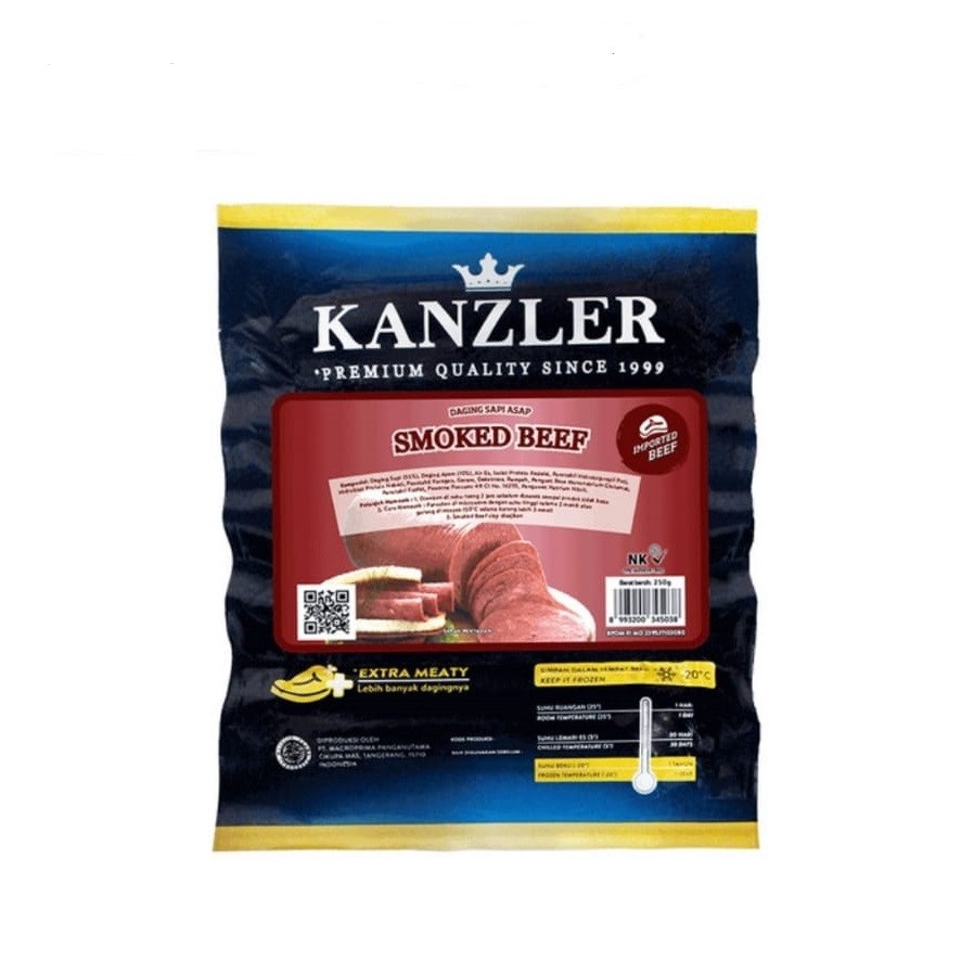 SMOKED BEEF KANZLER 250GR SMOKE DAGING ASAP SAPI ISI 10PCS HALAL