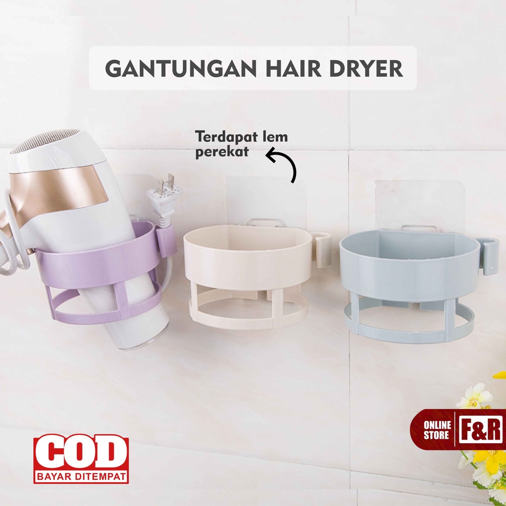 Herdayer Pengering Rambut Rak Hairdryer dan Catokan Gantungan Hair Dryer Holder Tempat Penyimpanan Hadrayer Pengering Rambut