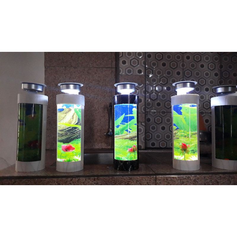 Aquarium mini lucu buat hiasan buat ikan cupang dan ikan kecil lainnya
