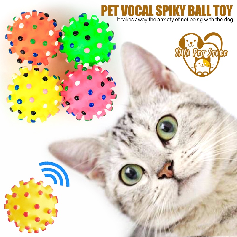 【Yayapet】7CM Mainan Anjing Gigitan Bola Karet Bunyi Pet Dog Toy Rubber Ball Squeaky