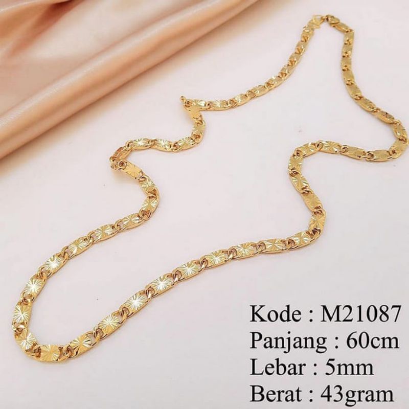 KALUNG WANITA KALUNG MILANO GEPENG KALUNG HIJAB PANJANG 60CM LAPIS EMAS