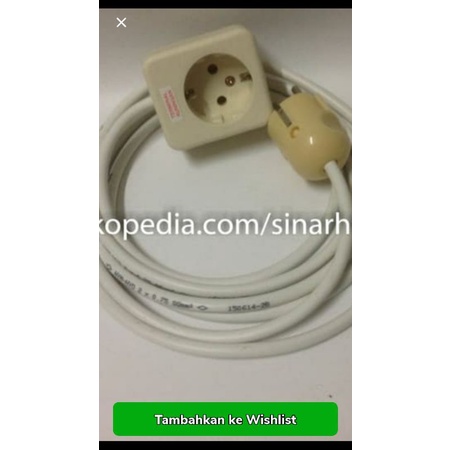 stop kontak 1lubang kabel 2meter