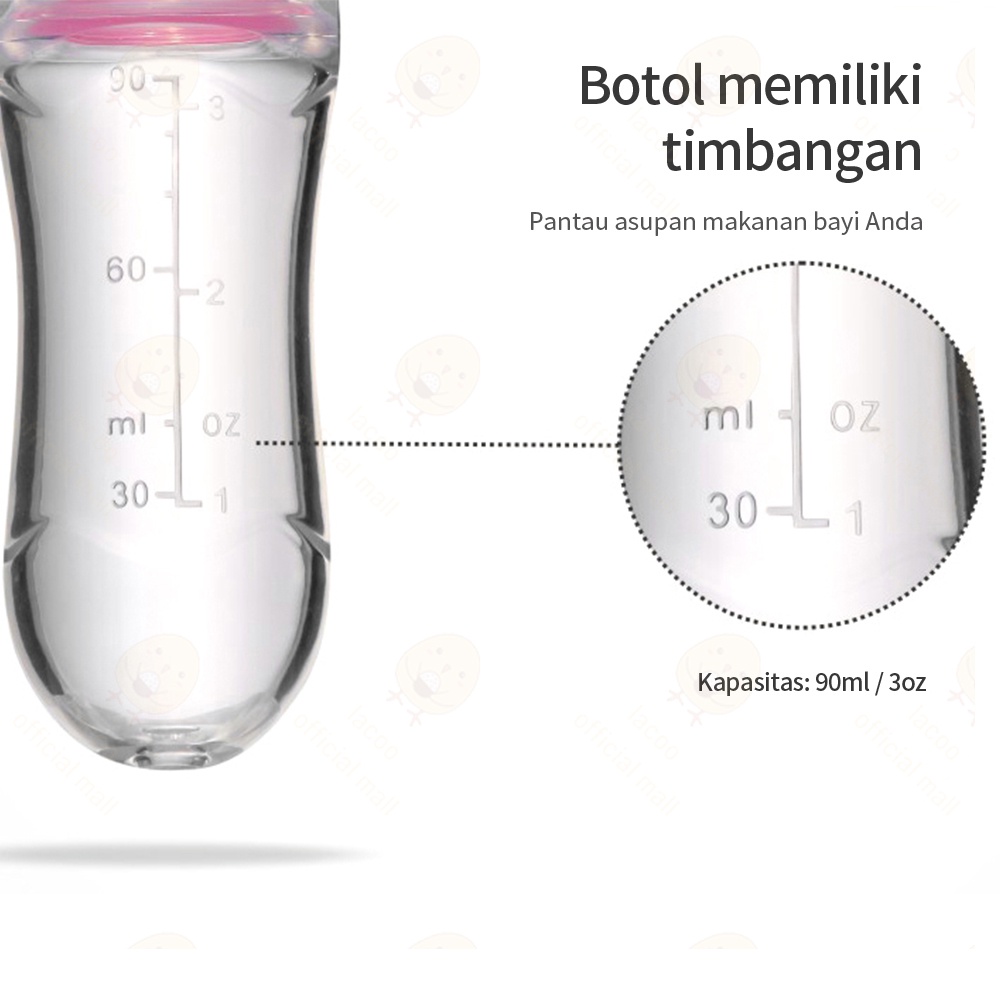 Lacoo Botol sendok makan bayi silicone Botol Dot Spoon Feeder