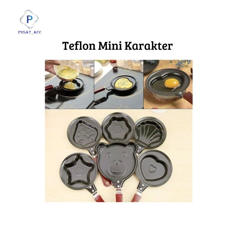 VG71- Cetakan Telur Mini Karakter Teflon Mini