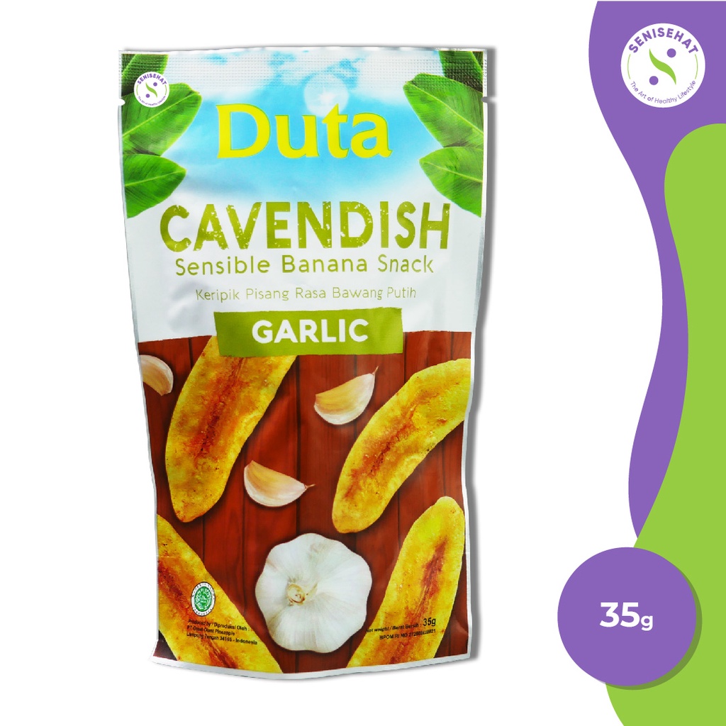 Duta Cavendish Banana Chips Garlic 35 gr/Keripik Pisang/SeniSehat