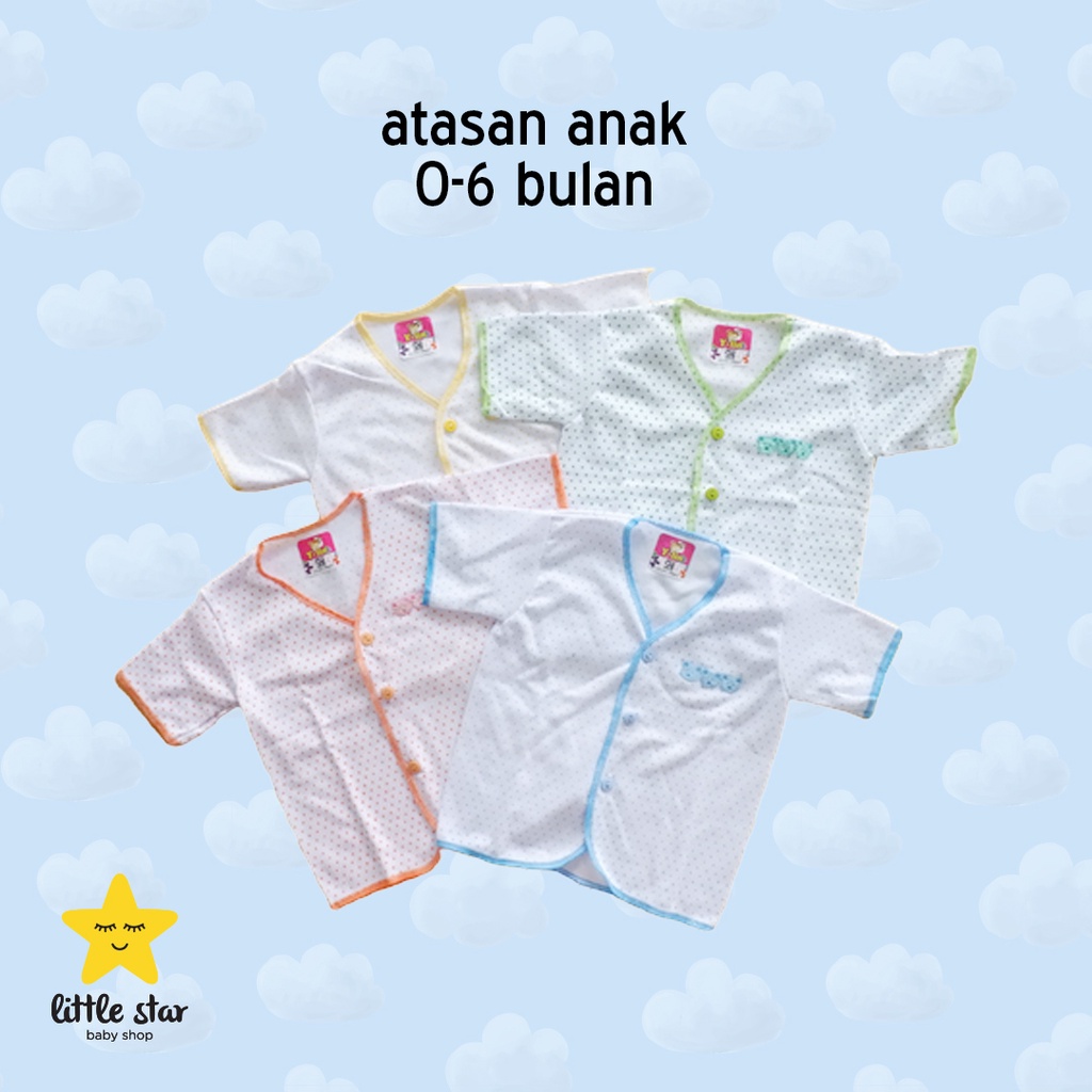 YLin - 3 PCS Atasan Berkancing Anak Bayi Cewek Cowok | Baju Kaos Lengan Pendek Bayi Perempuan Laki