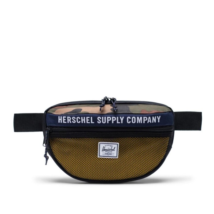 (100% ORIGINAL) Herschel Nineteen Athletics Peacoat Camo Lemon Hip Pack Waist Bag Bumbag Waistbag Wa