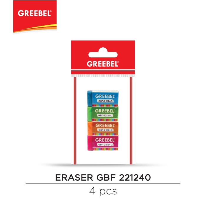 

Terlaris GREEBEL Penghapus Warna Warni /Eraser Colorful GBF 221240 (4PCS/SET)