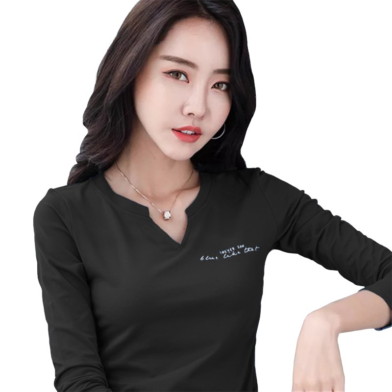 Kaos Tshirt Lengan panjang Wanita Gaya korea Printing - XSHOP Ethylene