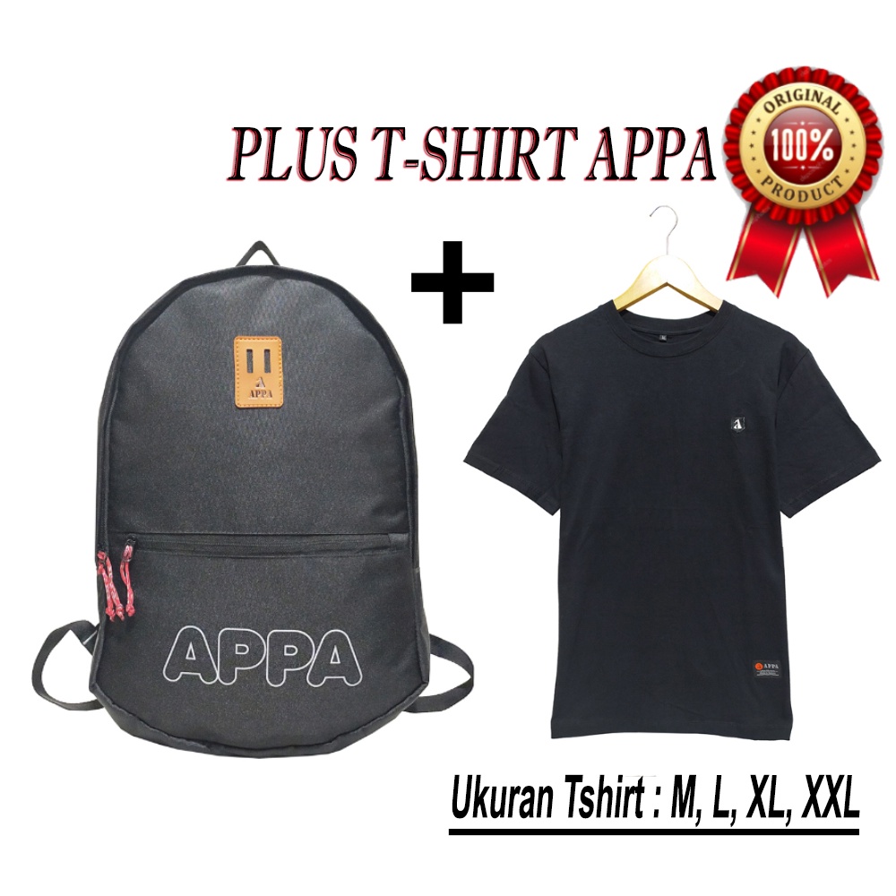 PROMO PAKET HEMAT (2 in 1) TAS RANSEL Backpack Distro Outdoor / TSHIRT APPA OVERSIZE POLOS LENGAN PENDEK PRIA / WANITA DEWASA