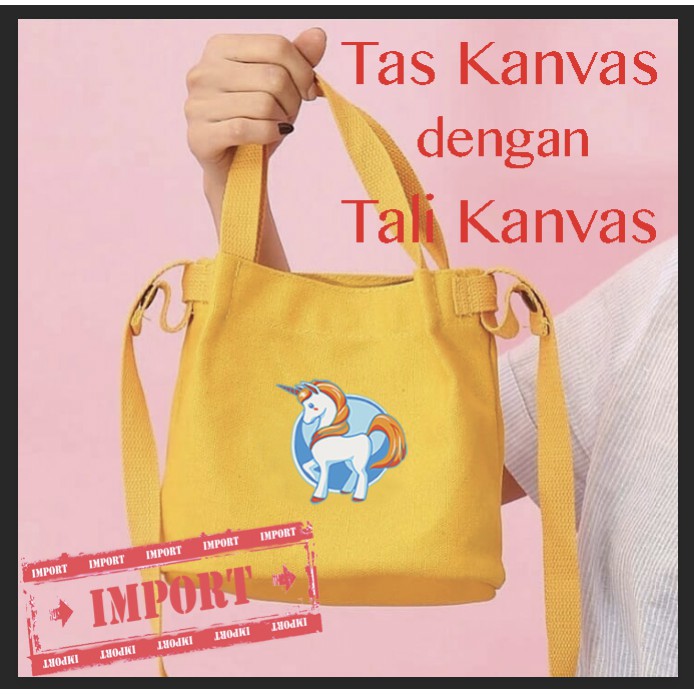 WYK21F SALE Tas Selempang Wanita Korea Mini Tali Kanvas Cutey UNICORN Impor TKM