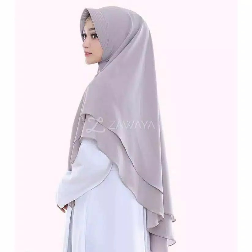 khimar 2 layer inayah jilbab / hijab / kerudung jumbo/khimar 2 layer khalimah