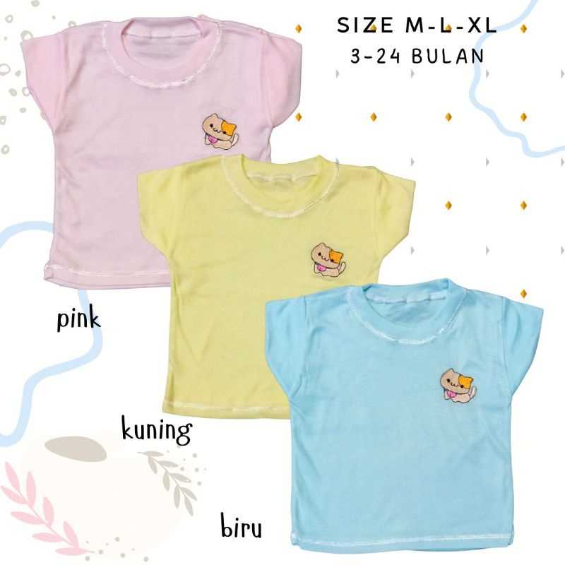 3 Pcs Kaos Oblong Bayi Bordir OSHUKA Kaos Stali Bayi Kaos Oblong Harian Bayi SMLXL Size 3-24 Bulan Kaos Oblong Bayi Perempuan Laki laki Unisex Halus lembut Adem