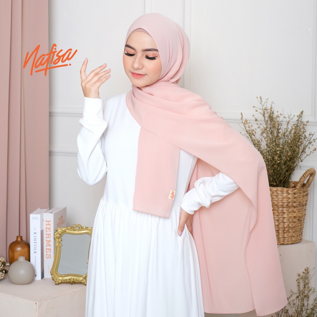 Pashmina Premium Nafisa CYRA Bahan Cerutti &amp; Jasmine | Hijab Pashmina Premium Panjang Pashmina 75 x 180 cm