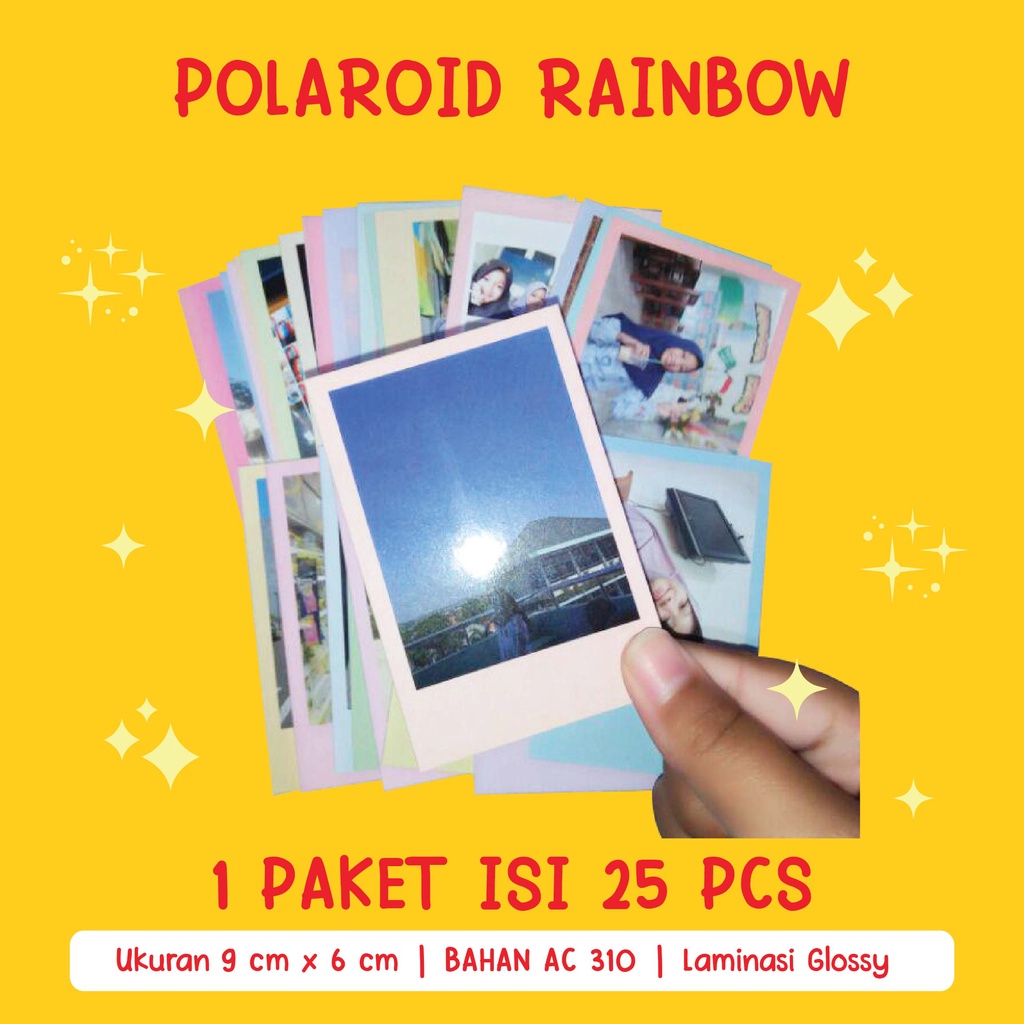 (25 FOTO DAPAT SEMUA FRAME) CETAK FOTO 2R POLAROID RAINBOW PASTEL BACKGROUNDLAMINASI GLOSSY COD KAWAIIFUKU by SARAHAINKHANSA