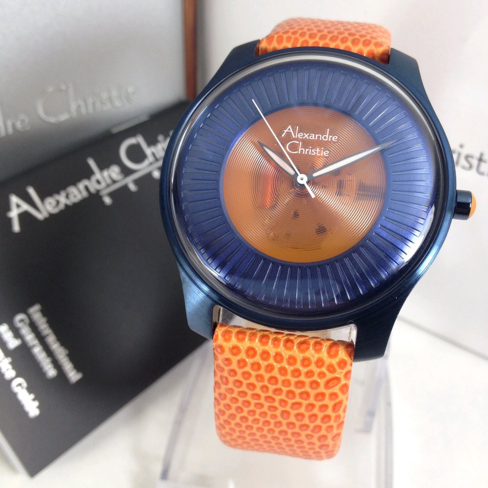 Jam Tangan Pria Alexandre Christie AC 8532 blue orange 40mm Original