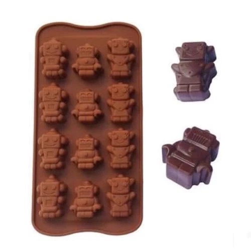 Cetakan Coklat Silikon Robot Lego - Cetakan Kue Es Pudding Agar - Cetakan Silikon Coklat Food Grade