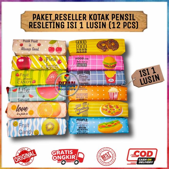 

@#@#@#] Paket RESELLER Kotak Pensil Resleting Isi 1 Lusin