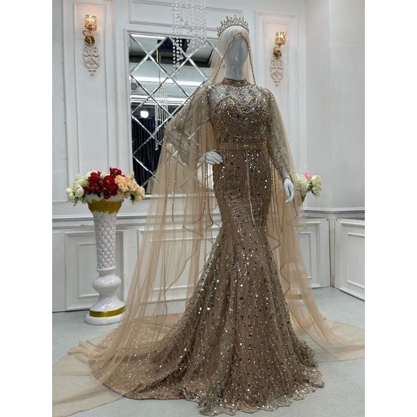 Gaun pengantin duyung squen premium/Wedding dress