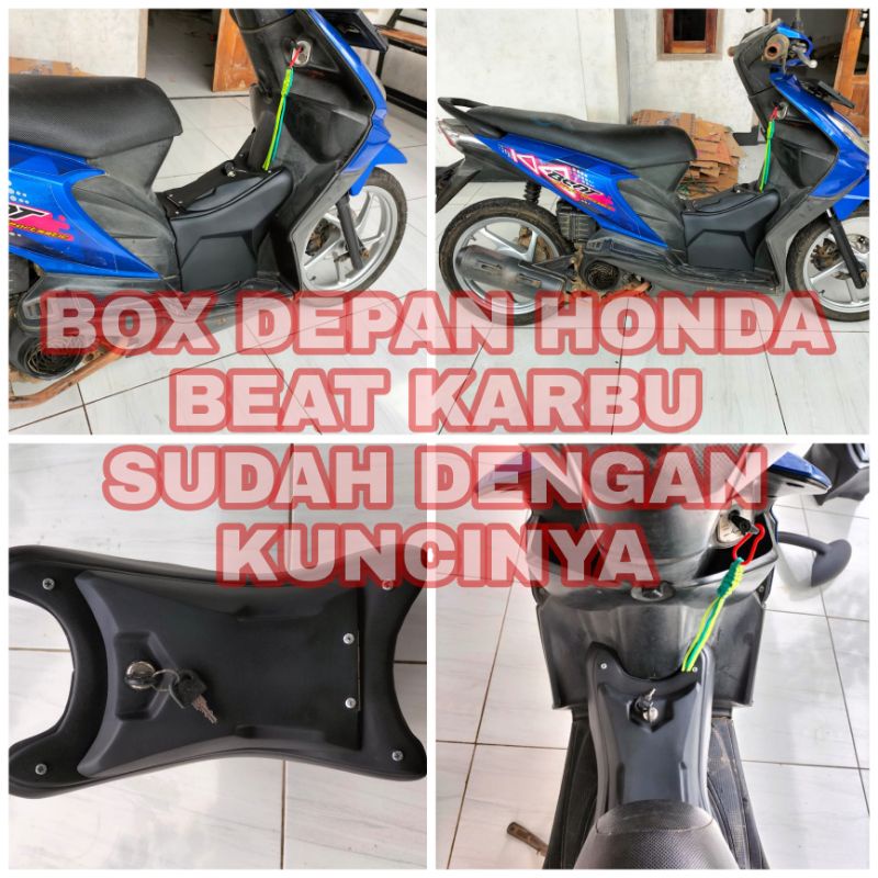 BOX DEPAN HONDA BEAT KARBU. SUDAH LENGKAP DENGAN KUNCINYA