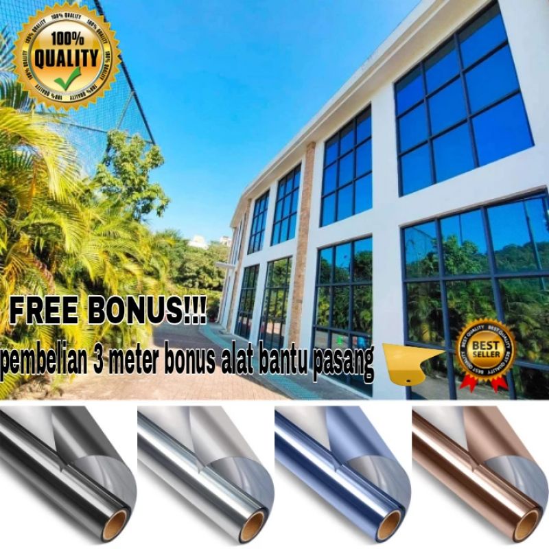 Stiker Kaca Mirror One Way Kaca Film Silver-152CmxP-50Cm Anti Panas