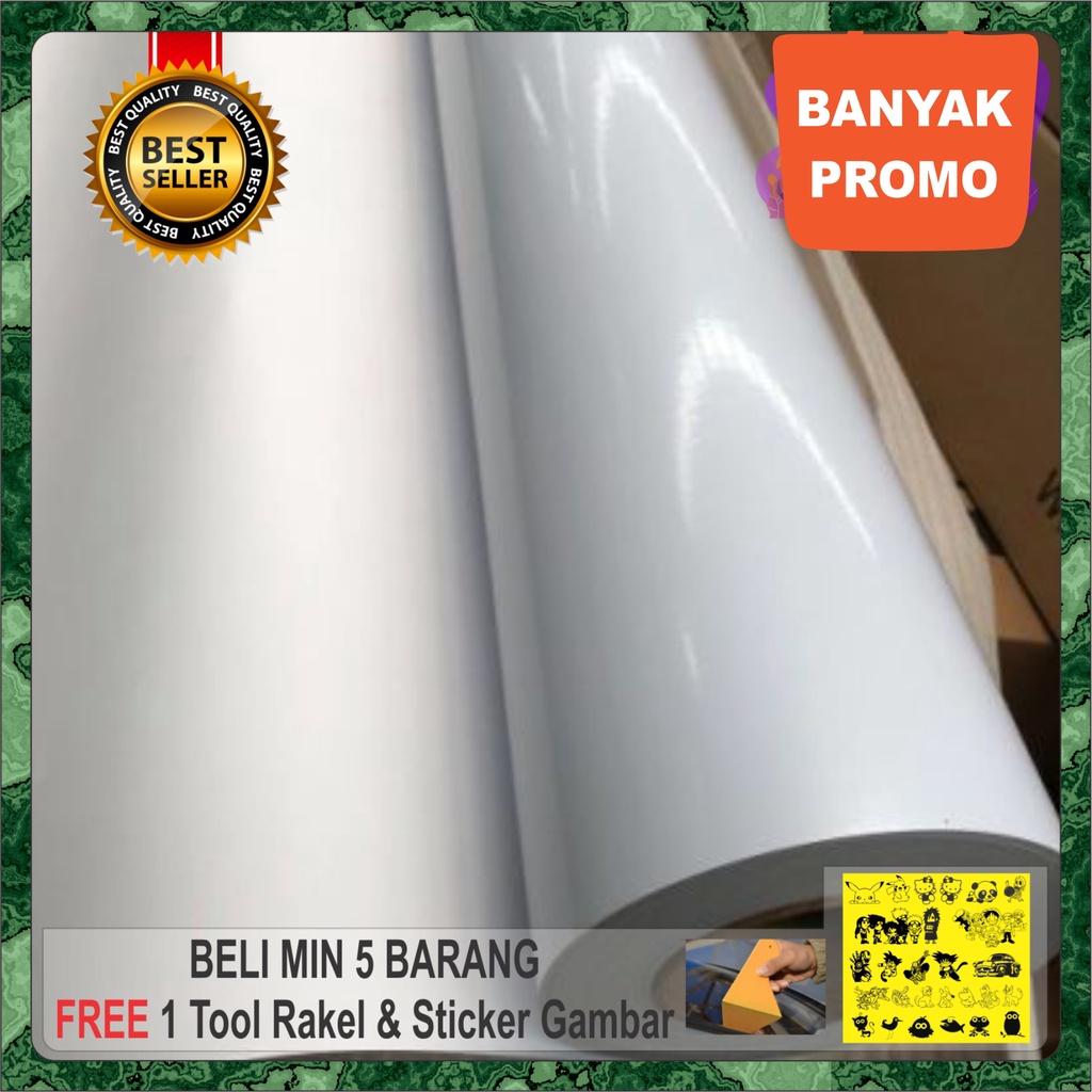 Stiker warna putih glossy/Stiker putih glos/wallstiker putih glos/Stiker putih metalik/skotlet putih