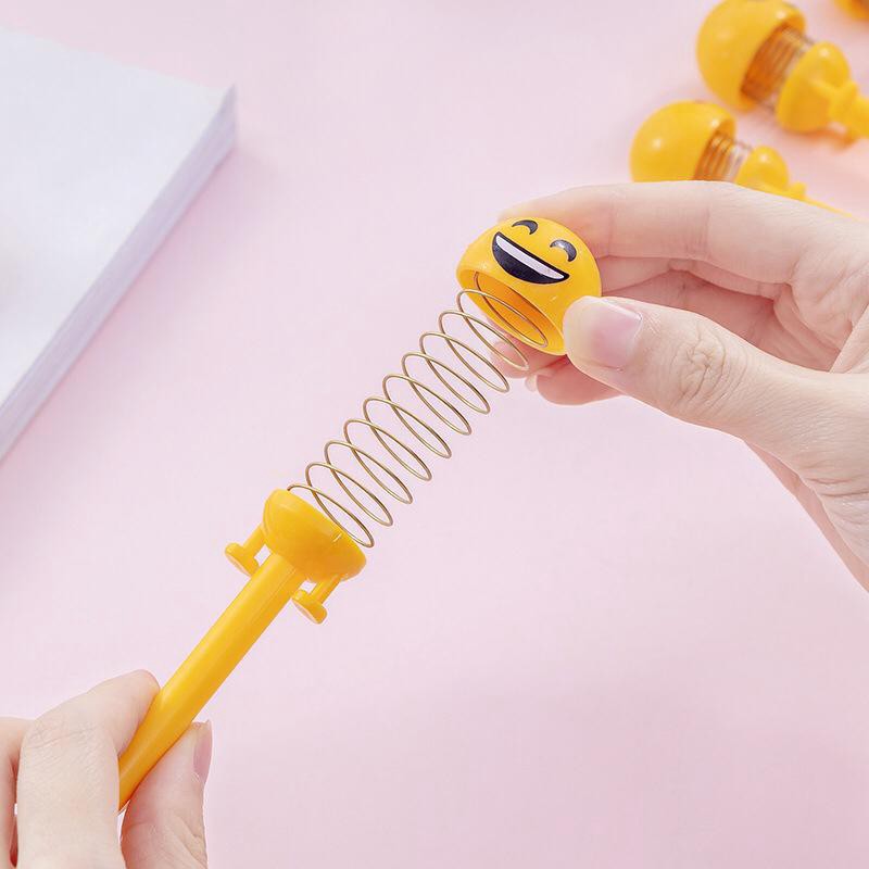 INFY Pena Motif Emoticon Kepala Goyang Pulpen Shaking Head Pen Bouncing Gel Doll Fashion R163 Import