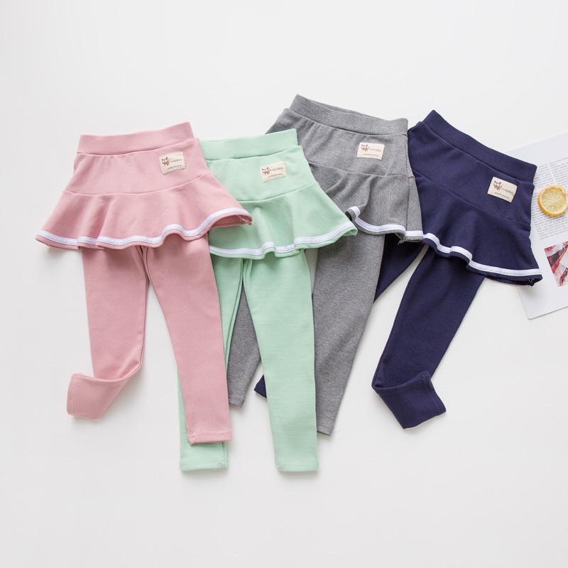 [Mr.Gabor] legging rok SPORTY tebal list putih anak perempuan