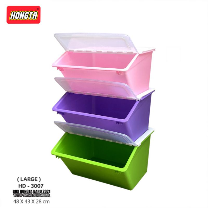 HONGTA - Tempat Penyimpanan/Rice Box Container dengan penutup Swing