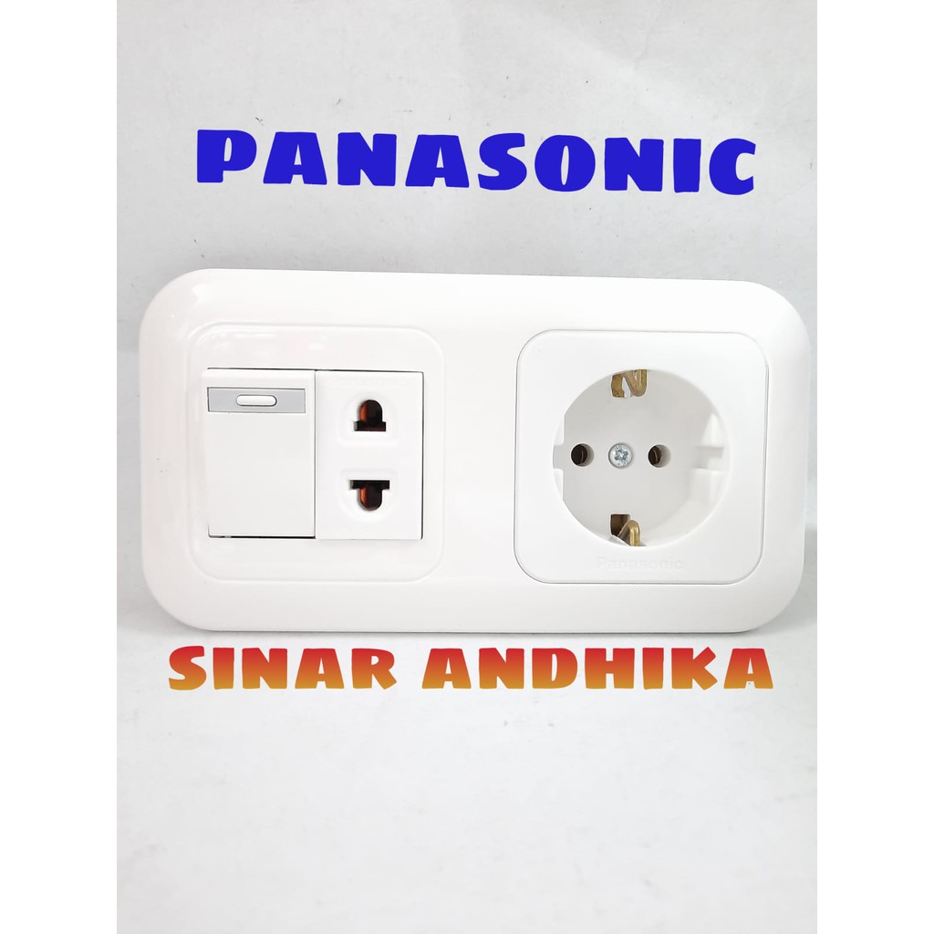 STOP KONTAK NON CP+SAKLAR ENGKEL KECIL+UNIVERSAL PANASONIC WEJP 11312-7 3119