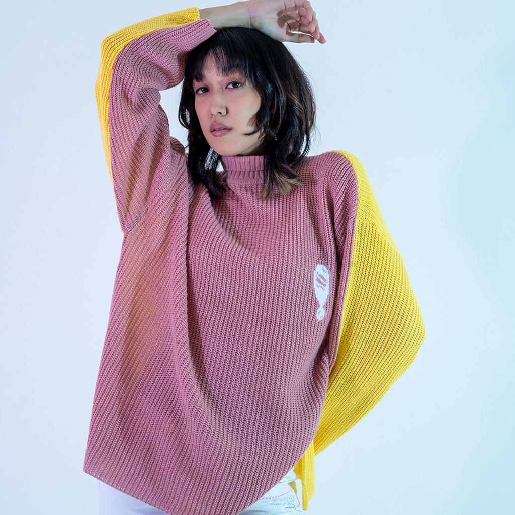 Yesyou Iris Two Tone Oversized Knitwear