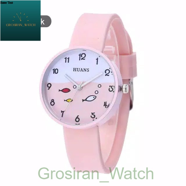 Jam Tangan Wanita/Anak-anak Fashion Korea Smile Fish Rubber [G_W]